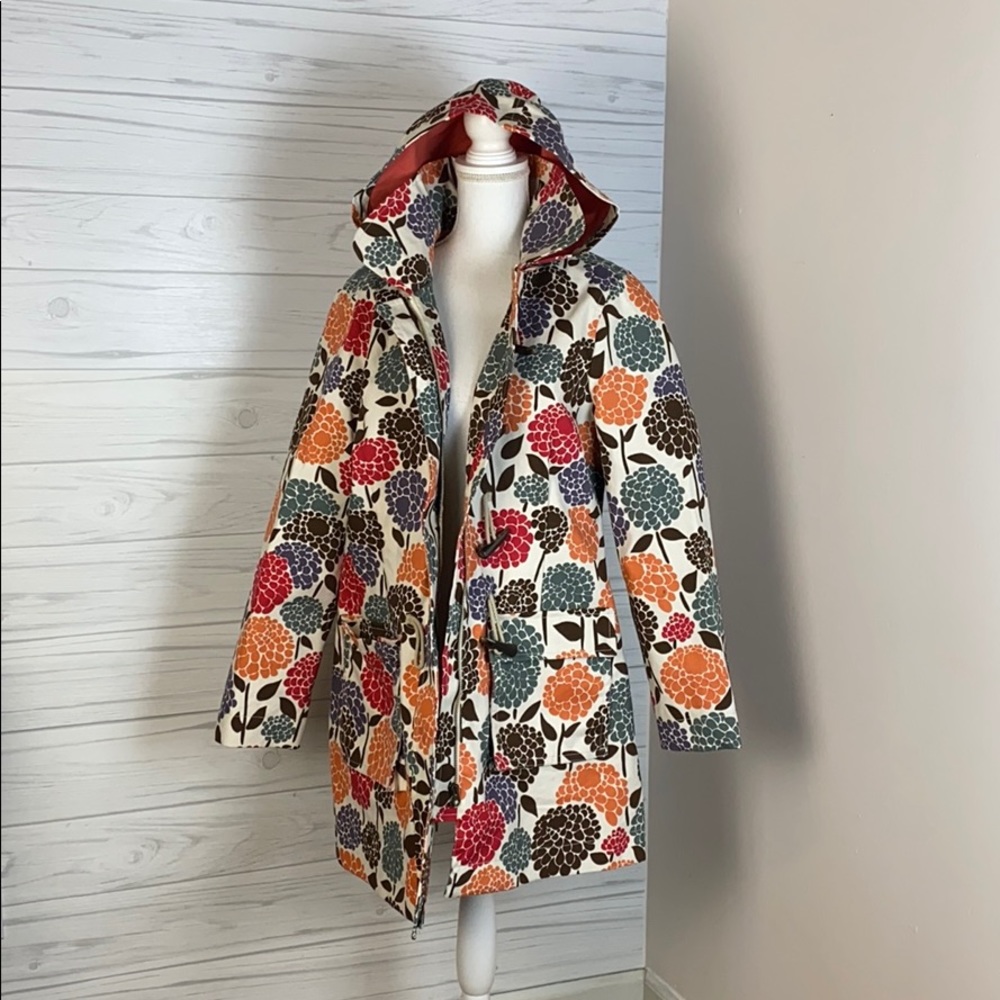 Boden sz 14 floral duffel raincoat